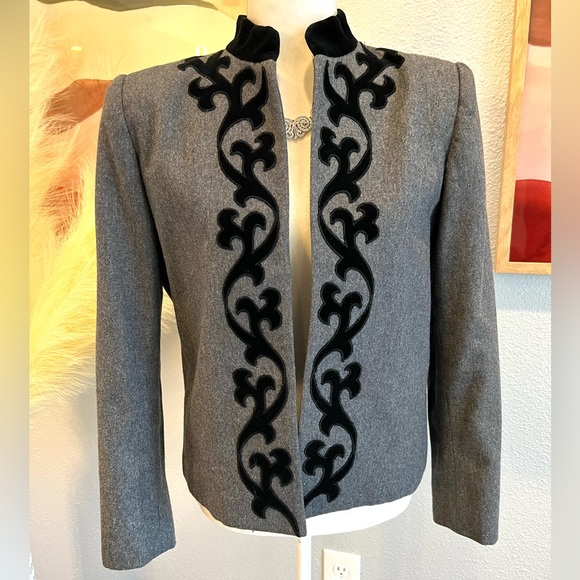 Vintage Sasson Velvet Embellished Jacket - Picture 1 of 10